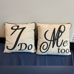 Used-like new condition marriage decorative pillows.